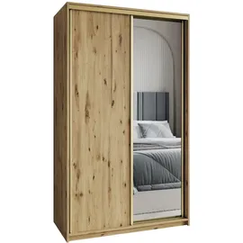 masseno Schwebetürenschrank TAVI 120 x 205 x 60 cm Braun