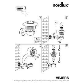 Nordlux Vejers Sensor Außenwandleuchte E27, schwarz