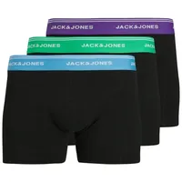 JACK & JONES JACDAWSON SOLID TRUNKS schwarz/pack:with holly grün/schwarz with azure blau/schwarz with ultra violet XXL 3er Pack