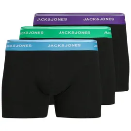 JACK & JONES JACDAWSON SOLID TRUNKS schwarz/pack:with holly grün/schwarz with azure blau/schwarz with ultra violet XXL 3er Pack