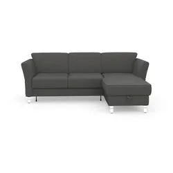 Ecksofa SIT & MORE "Visby L-Form", grau, B:248cm H:87cm T:162cm, Sofas, wahlweise mit Bettfunktion und Bettkasten, frei im Raum stellbar