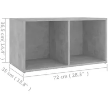 vidaXL TV-Schrank Betongrau 72x35x36,5 cm Holzwerkstoff