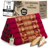 livasia Keilkissen Dreieckskissen hoch (Deluxe) - 38x55x35cm, Kapok, vegan, handgefertigt rot