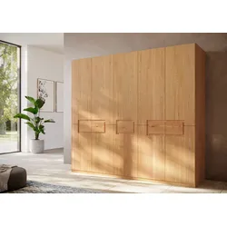 Kleiderschrank HOME AFFAIRE "Léopoldine aus Kernbuche, erhältlich in verschiedenen Breiten", kb, braun, B:252cm H:223cm T:62cm, Massivholz, Schränke, Massivholz-Kleiderschrank, im 50 cm Raster planbar