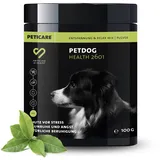Peticare Relax-Mix Pulver für Hunde | Beruhigendes Ergänzungsfutter-Mittel | Natürliche Inhaltsstoffe, mit Baldrian & Ashwagandha | Stressabbau & Entspannung | petDog Health 2601