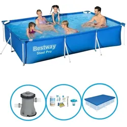 Bestway Pool Steel Pro - Poolpaket - 300x201x66 cm EINHEITSGRÖSSE