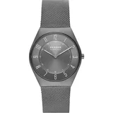 Skagen Herrenuhr Grenen Ultra Slim, ZweiZeiger Uhrwerk, 37mm Charcoal Recycled Edelstahl (Mindestens 50%) Gehäuse mit EdelstahlMeshArmband, SKW6824, Grau