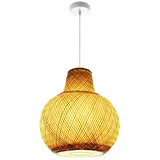 Paco Home Deckenlampe Bambus Hängeleuchte Boho Wohnzimmer Hängend Vintage E27 Natur (ø42 cm) Pendelleuchte - Typ 4,
