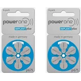 12x Hörgerätebatterien P675 Varta Power One Implant Plus PR44 6er Blister