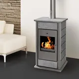 Kaminofen wasserführend Schmitzker Alicante Holzofen Speckstein Grau 14,5 kW