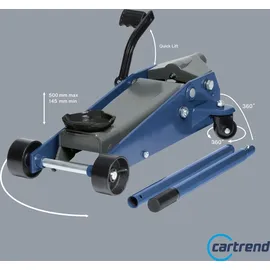 CARTREND Rangierwagenheber Stahl 145-500 mm blau/rot