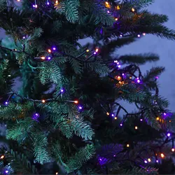 LED Lichterkette Compact Twinkle - 750 lila-/orange LED - L: 16m - 8 Funktionen ...