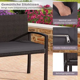 Costway Gartenbank 110 x 56 x 84 cm Braun/Grau