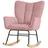 ML-Design Schaukelsessel mit verstellbarer Rückenlehne Polyester 70 x 90 x 80 cm Rosa