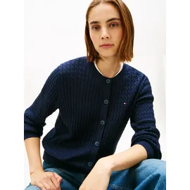 Tommy Hilfiger Strickjacke Zopfstrickmuster Blau L
