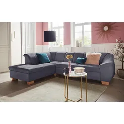 Ecksofa SIT & MORE "Santo L-Form", grau, B:272cm H:82cm T:206cm, Sofas, mit Federkern, wahlweise mit Bettfunktion und Stauraum