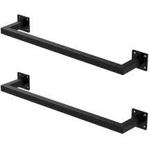 ML-Design Wandgarderobe Kleiderstange 2er Set Schwarz