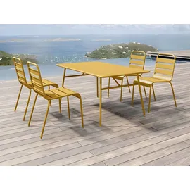 vente-unique Gartenmöbel-Set 5-tlg. Senfgelb