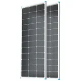 RENOGY Solarmodul 2PCS Solarmodule 100 Watt 12V Hocheffiziente Monokristalline PV-Module, Monokristallin, Ladegerät für Wohnmobile und andere netzunabhängige Anwendungen