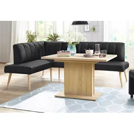 exxpo - sofa fashion Costa 157 x 92 x 245 cm Kunstleder langer Schenkel rechts schwarz