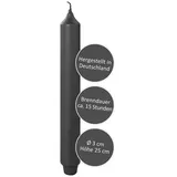 Fink [DL] Candle, metallic Stabkerze, Paraffin, schwarz, L. 8 cm, B. 8 cm, H. 25 cm, D. 3 cm