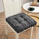 2er Set Stuhlkissen, Sitzkissen 40 * 40cm für Indoor und Outdoor, Bodenkissen, aus 100% Baumwolle Polsterung Steppkissen/Bodenkissen, Festes Bodenkissen,Yogakissen, Haustierbett, Dunkelgrau