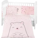 KIKKABOO 6-teiliges Bettwäscheset Mit Bär 60/120 Cm - Pink - One Size