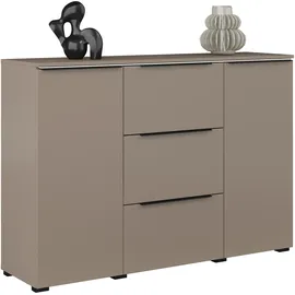 INOSIGN Sideboard INOSIGN "Tana, Breite 132 cm, moderne Kommode 3 SK,2 Trg", braun (congo), B:132cm H:91cm T:35cm, FSC-zertifizierter Holzwerkstoff, Glas, Kunststoff, Melamin, Metall, Sideboards, Sideboard, Schubladenschrank,Anrichte mit viel Stauraum,