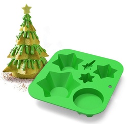 XDeer Schokoladenform 1/2 Stück Silikonform Weihnachten,Weihnachten Schokoladenformen, (1-tlg), Silikon Pralinenform Weihnachten Silikon,Küchen-Backform braun Weihnachtsbaum