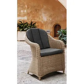 Destiny Balkonset MALAGA 2 Sessel, + Tisch Ø60x55cm, natur meliert - beige