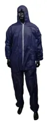 MED-COMFORT Einwegoverall mit Kapuze, PP, blau 05160-B-L , 1 Packung = 50 Stück, Größe L