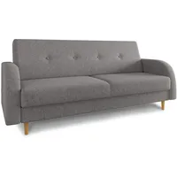 Schlafsofa Kelso - klick-Klack Sofa mit Bettkasten und Schlaffunktion, Bettsofa, Schlafcouch mit Holzfüße, Couch vom Hersteller, Couchgarnitur (Grau (Twist 21))