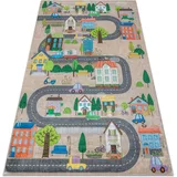 Bambino 34600 Waschteppich Stadt, Straßen Für Kinder Anti-rutsch - Beige / Grau  Beige 80x150 Cm