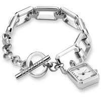 Rosefield Damen-Armbanduhr Quarz – 18,5 x 15 mm – weißes Zifferblatt – silberfarbenes Stahlarmband – SWSSS-O53