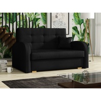 MIRJAN24 Schlafsofa Viva Gold II, mit Bettkasten und Schlaffunktion, 2 Sitzer Polstersofa inkl. Kissen, Wohnlandschaft schwarz