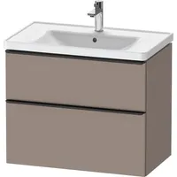 Duravit „D-Neo“ Waschtischunterbau wandhängend mit Möbelgriff Diamantschwarz × Basalt