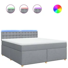 vidaXL Boxspringbett mit Matratze Hellgrau 180x200 cm Stoff