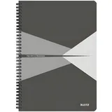 Leitz Collegeblock A4 kariert spiralgebunden mit Karton kar. grau