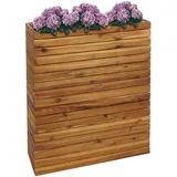 Mendler Pflanzkasten HWC-L21, Hochbeet Pflanzk√obel Blumentopf, eckig 77x63x23cm Akazie braun