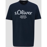 s.Oliver T-Shirt mit Label-Print, Marine, XXXL