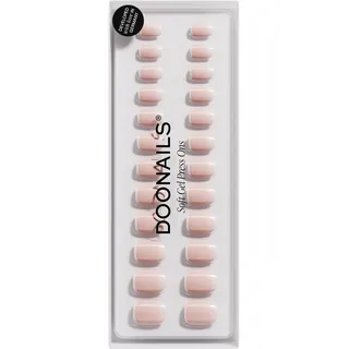 DOONAILS Soft Gel Press Ons Classic French Extra Short Square - rosa