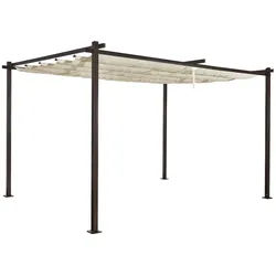 Pavillon Pergola  LUXOR LIGHT 3x4m  beige-anthrazit Schiebedach