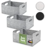 beschmann Aufbewahrungskorb Filz Organizer faltbare Aufbewahrungsbox Filz Box Aufbewahrung Filz Aufbewahrungsbox Kleiderschrank Regal Korb Filzkorb Aufbewahrung Kleiderschrank (grau, 3er)
