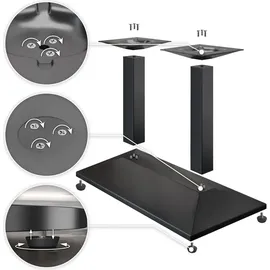GGM Möbel BPA | Bistro Tisch | 120 x 70 x 78,5 cm | Rechteckig | Schwarzer Rand | Weiß Marmor / Schwarz