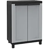 Terry Schrank Kunststoff 68x39x91,5 cm Schwarz 2 Türen 1 Einlegeboden