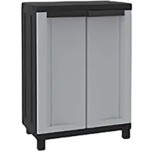 Terry Schrank Kunststoff 68x39x91,5 cm Schwarz 2 Türen 1 Einlegeboden