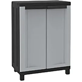 Terry Schrank Kunststoff 68x39x91,5 cm Schwarz 2 Türen 1 Einlegeboden