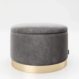 Playboy Pouf mit Aufbewahrung 55 x 35 x 55 cm Grau