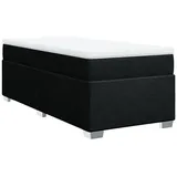 vidaXL Boxspringbett mit Matratze Schwarz 100x200 cm Stoff