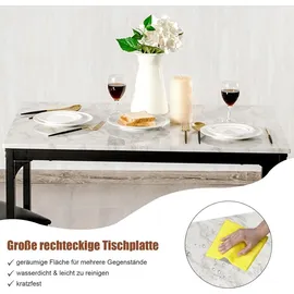 Costway 3 teiliges Esstisch Set, Bartisch Set mit 2 Barhockern, Essgruppe mit 2 Stühlen